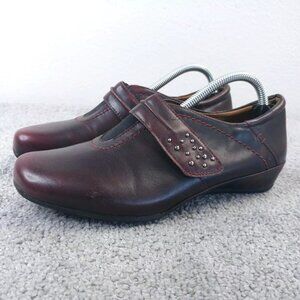 Earthies Granada Womens 6.5 Comfort Shoes Bordeaux Burgundy Red Leather Slip On
